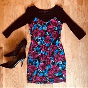 Floral and mesh party dress